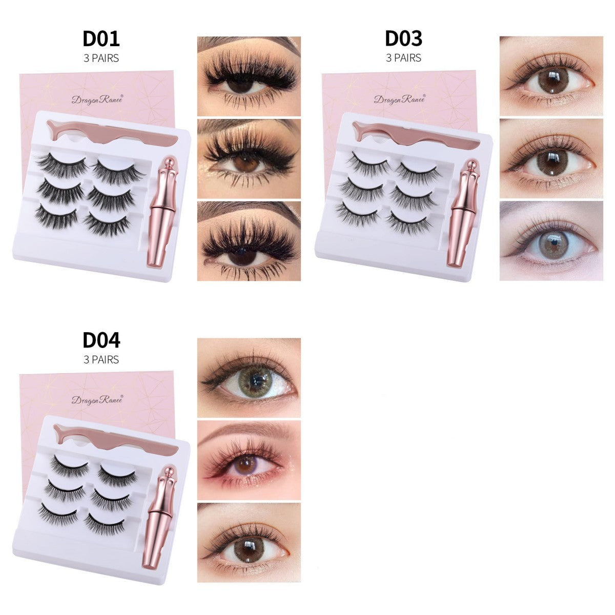 Natural Long Lasting Magnetic Liquid Eyeliner & Magnetic False Eyelashes & Tweezer Set Make up Set Natural Long Lasting Magnetic Liquid Eyeliner & Magnetic False Eyelashes & Tweezer Set Make up Set